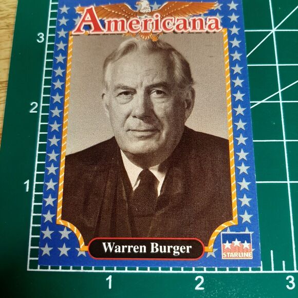 1992 Warren Burger - Starline Americana Trading Card #171 Supreme Court Justice - Picture 1 of 2